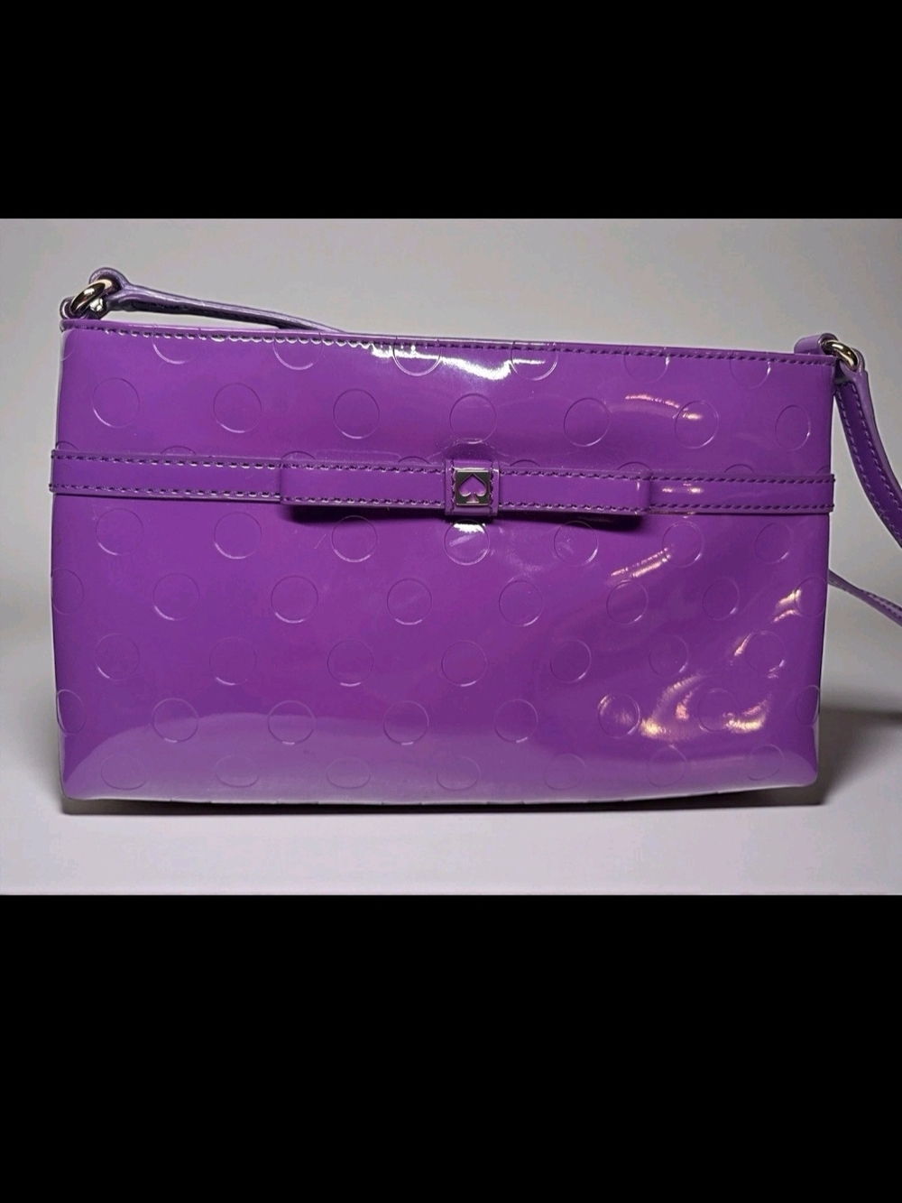 Kate Spade Purple Patent Crossbody with Bow Detail